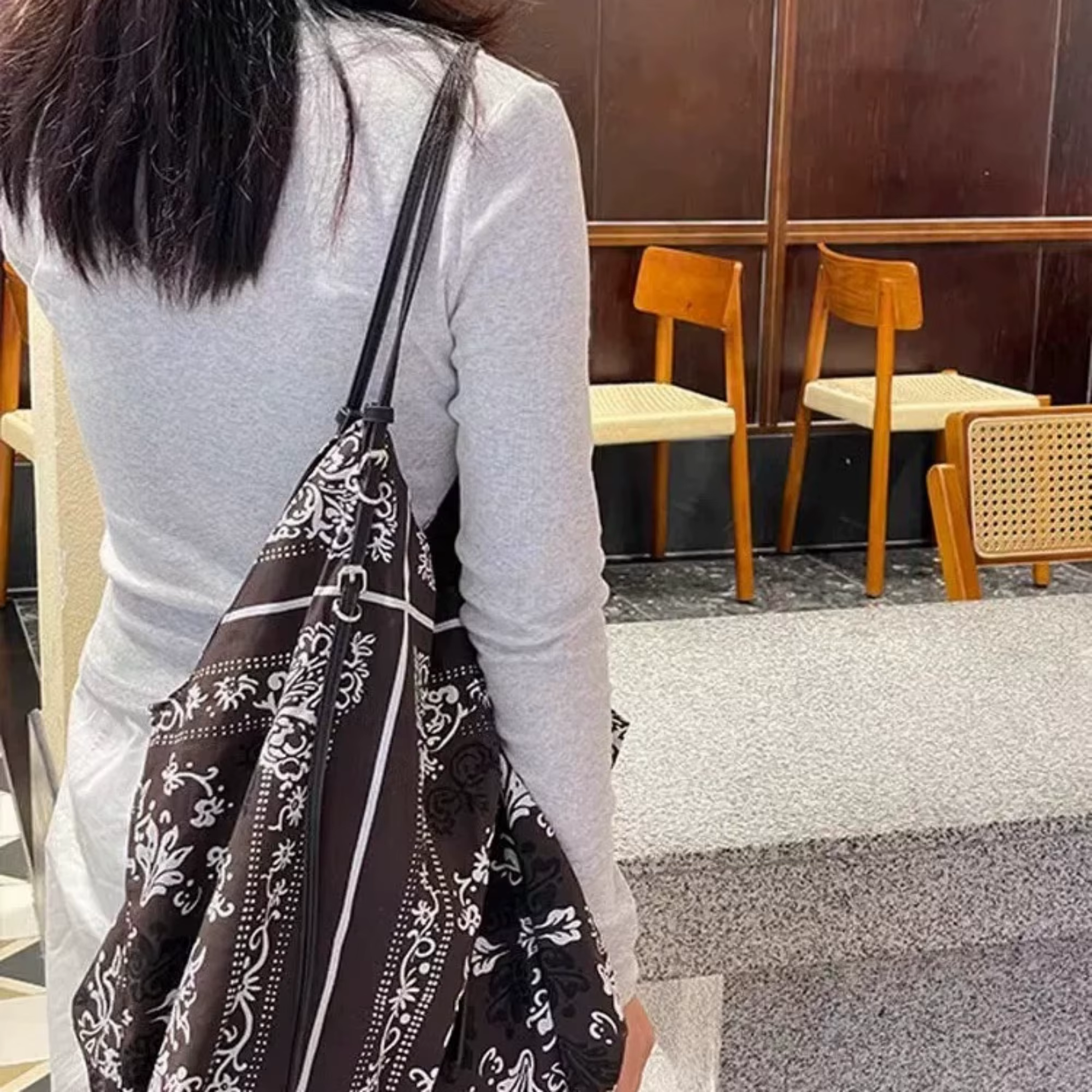 MABULA Bandanna imprimé sacs à bandoulière pour femmes grande capacité Paisley sac fourre-tout créateur de mode motif Floral National sac à main