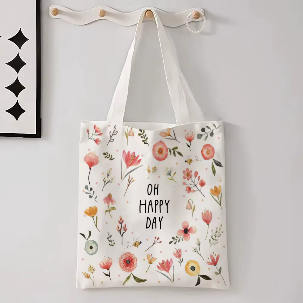 Sac en lin imprimé de fleurs pour femmes