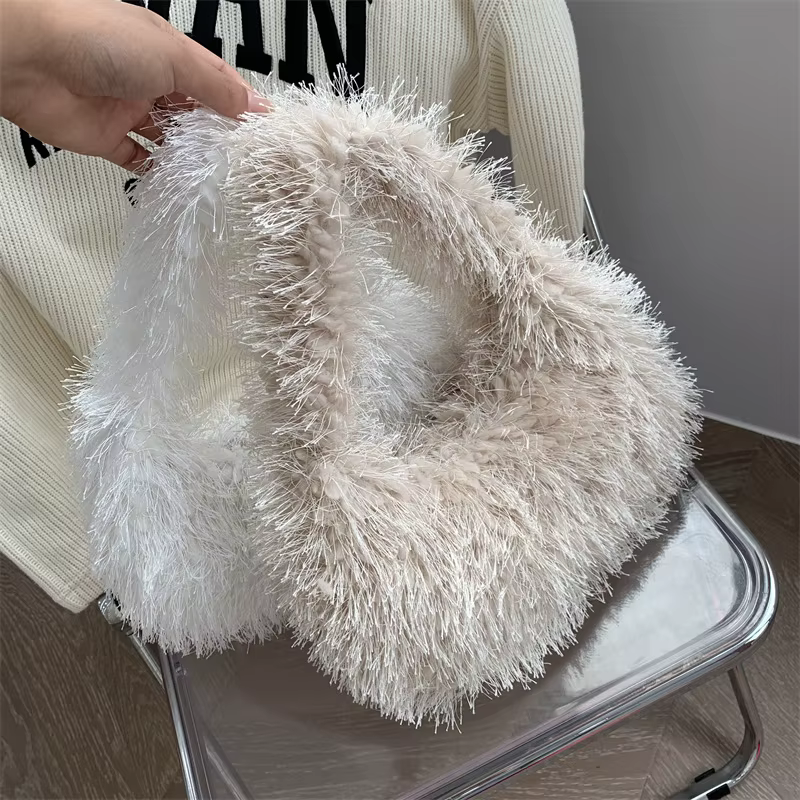 Sac à Main en Fausse Fourrure pour Femme