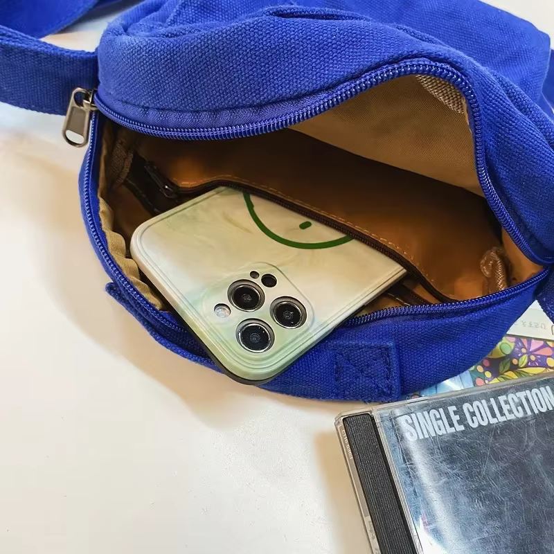 Mode petits sacs à bandoulière en toile pour femmes 2026 Mini épaule téléphone sac à main fille étudiant coton tissu