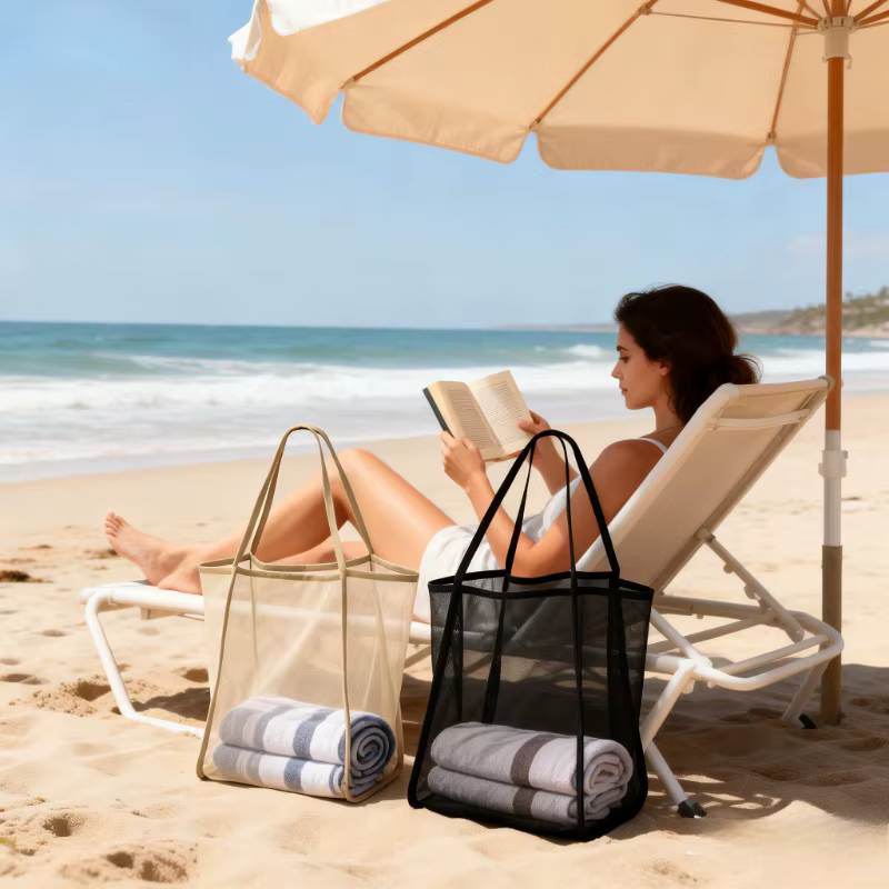 Grand sac de plage en maille