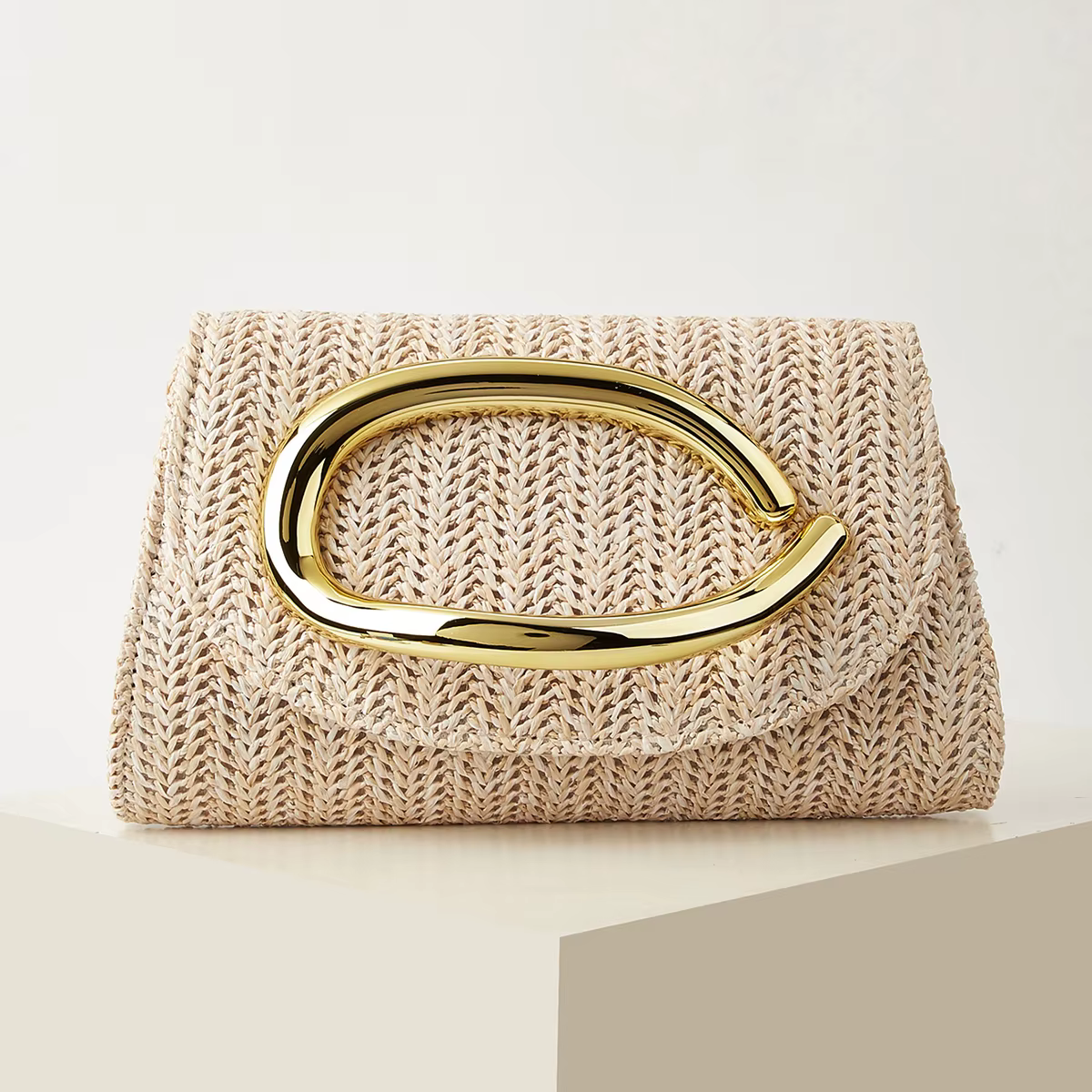 Pochette tissée pour femme avec rabat