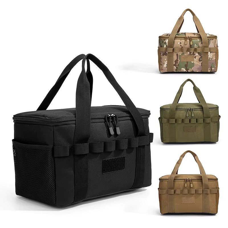 Sac tactique de camping en plein air - Outil multifonctionnel de grande capacité de 14 L et organisateur d'équipement de pique-nique avec plusieurs compartiments Noir