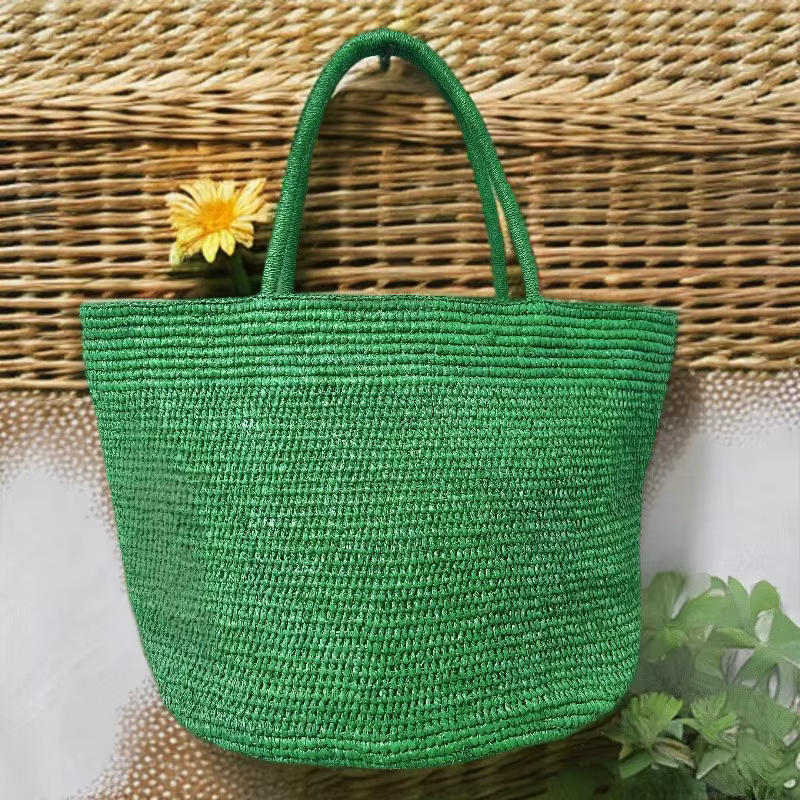 Sac fourre-tout tissé grande capacité en herbe Laffey pour femme