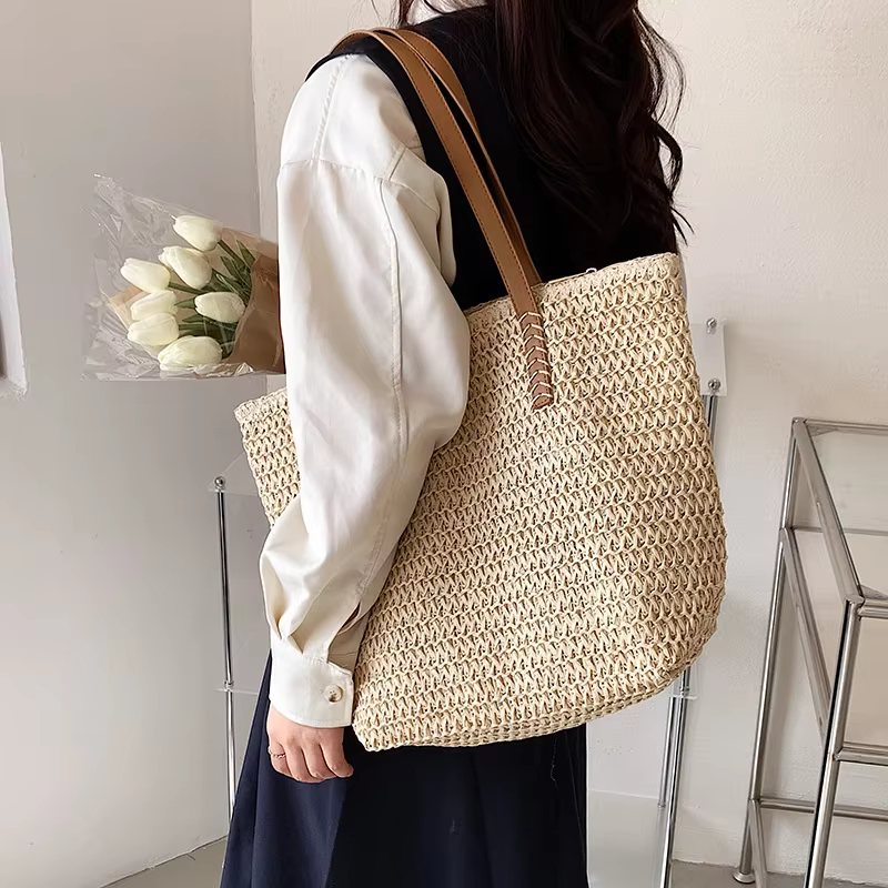 Sac à main bohème en paille pour femmes