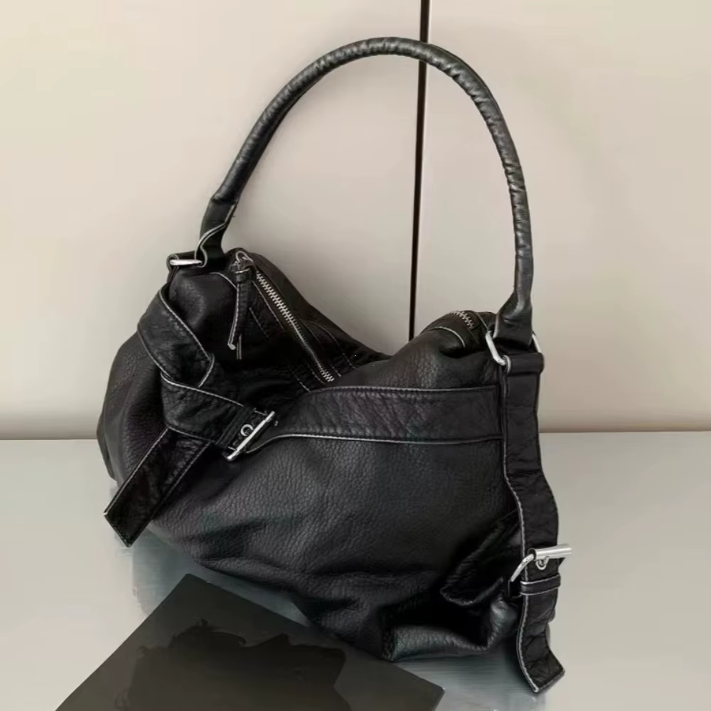 Sac fourre-tout rétro en cuir pour femme