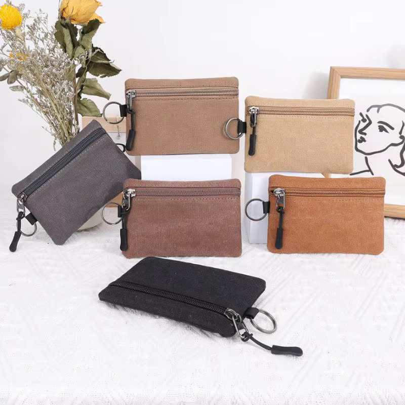 Mini porte-monnaie en toile