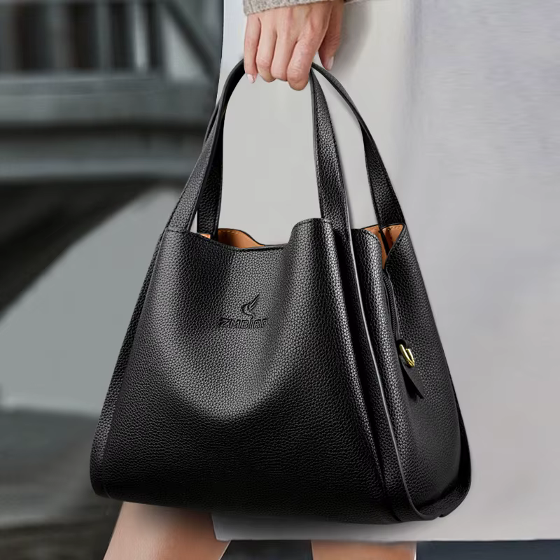 Véritable marque en cuir souple sacs à poignée supérieure femmes