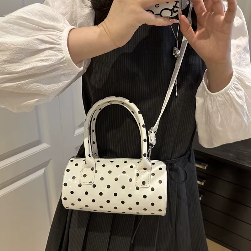 Sac bandoulière simple à pois