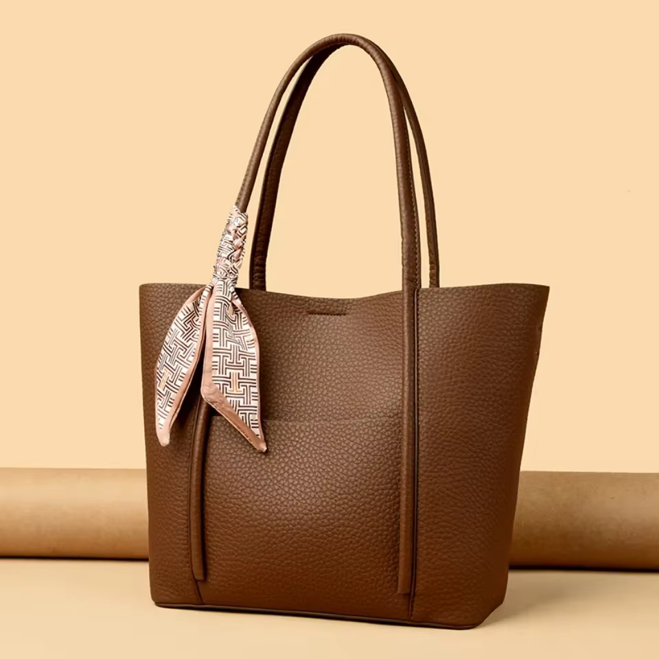 Sac fourre-tout en cuir souple véritable pour femme