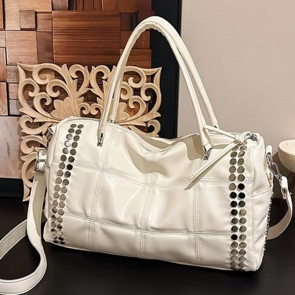 Sac fourre-tout matelassé grande capacité avec rivets