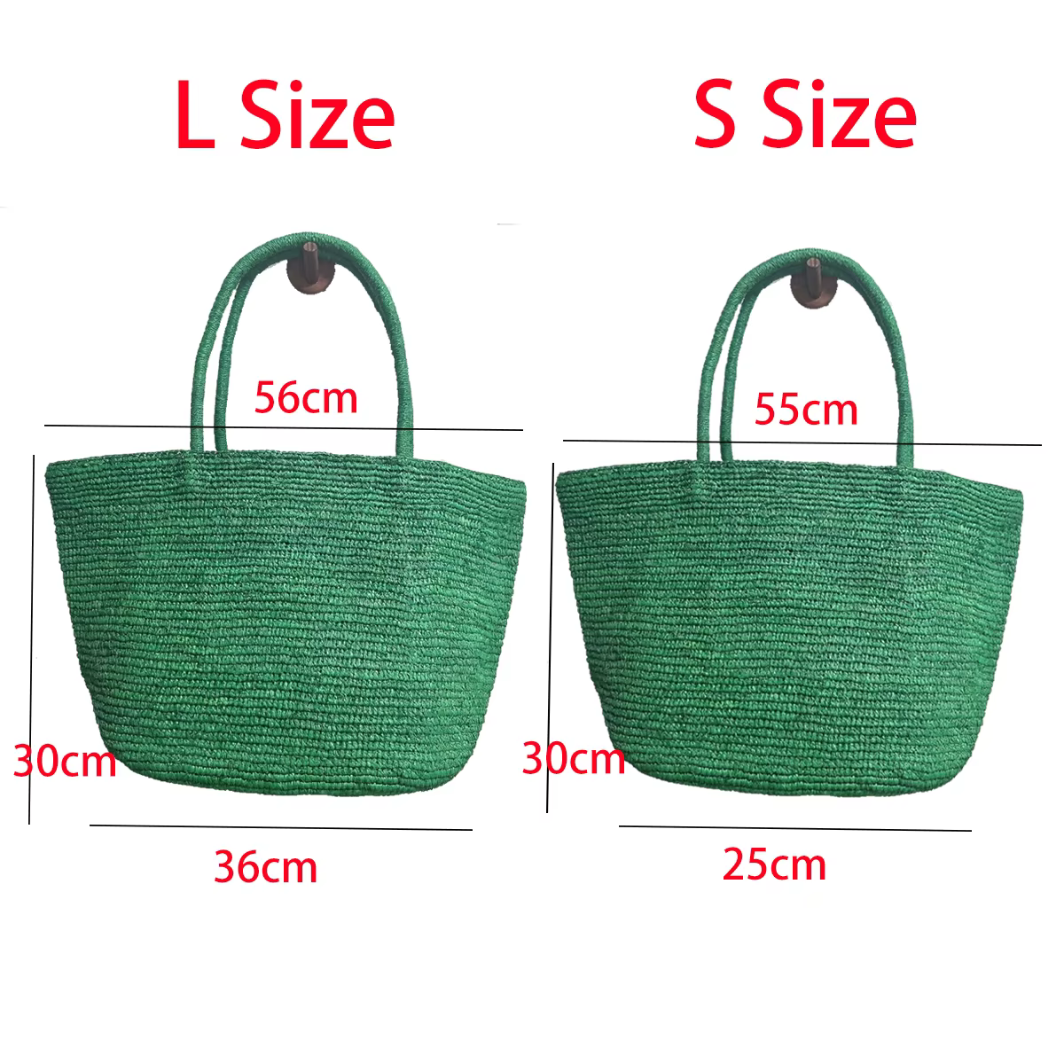 Nouveau Sac Fourre-tout Grande Capacité en Raphia Vert Fait Main 2026 – Sac de Plage en Paille Naturelle Tressé Designer pour Femme – Sac à Bandoulière Tendance