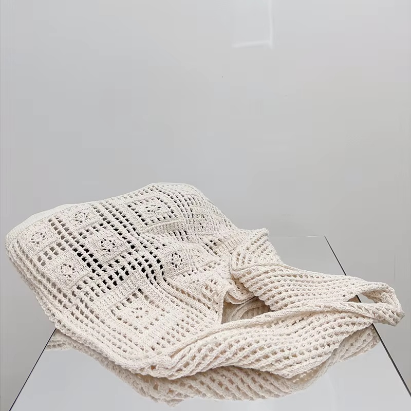 Sacs fourre-tout au crochet simple pour femmes, sac à main à poignée supérieure, creux, décontracté, à la mode, initié, dames, shopping