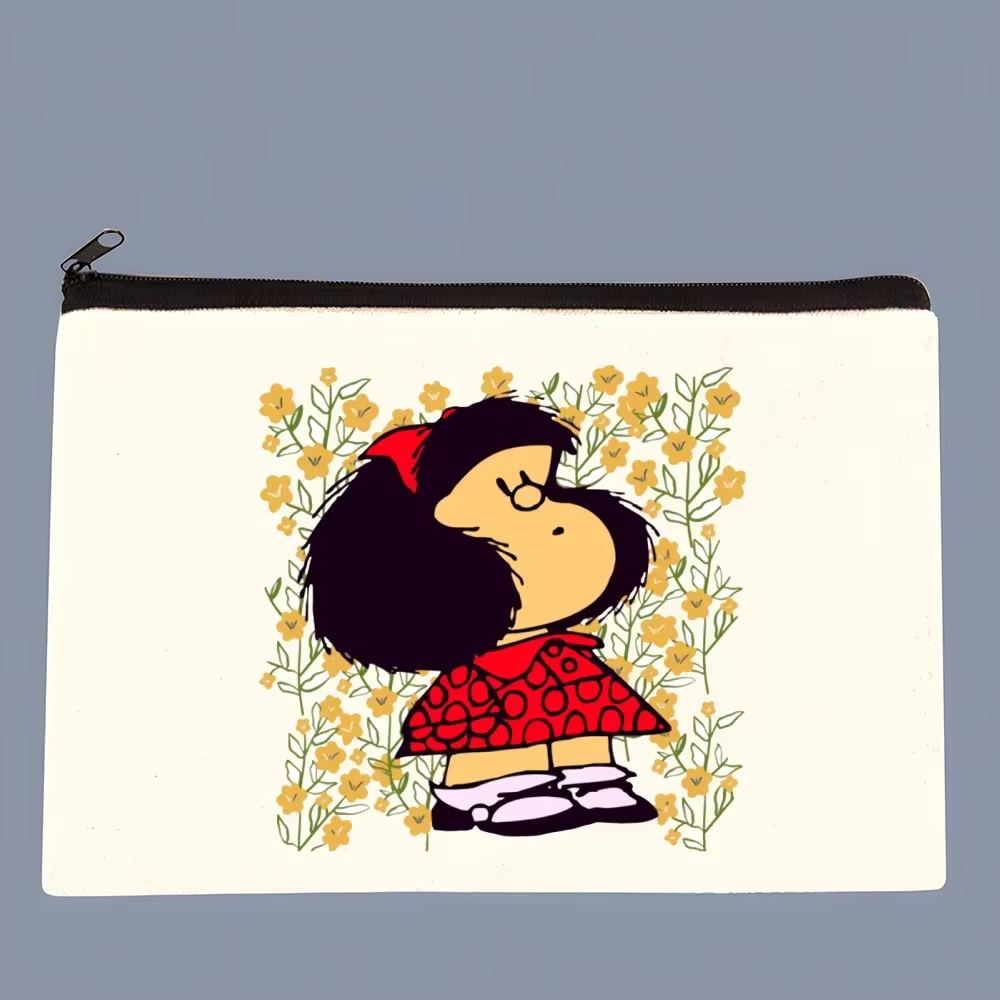 Mafalda nouvelles femmes petit sac de maquillage en toile pochette cosmétique de voyage trousse de toilette