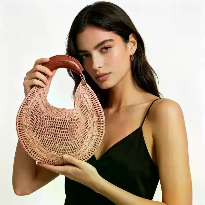 Sac fourre-tout élégant en paille tressée à la main
