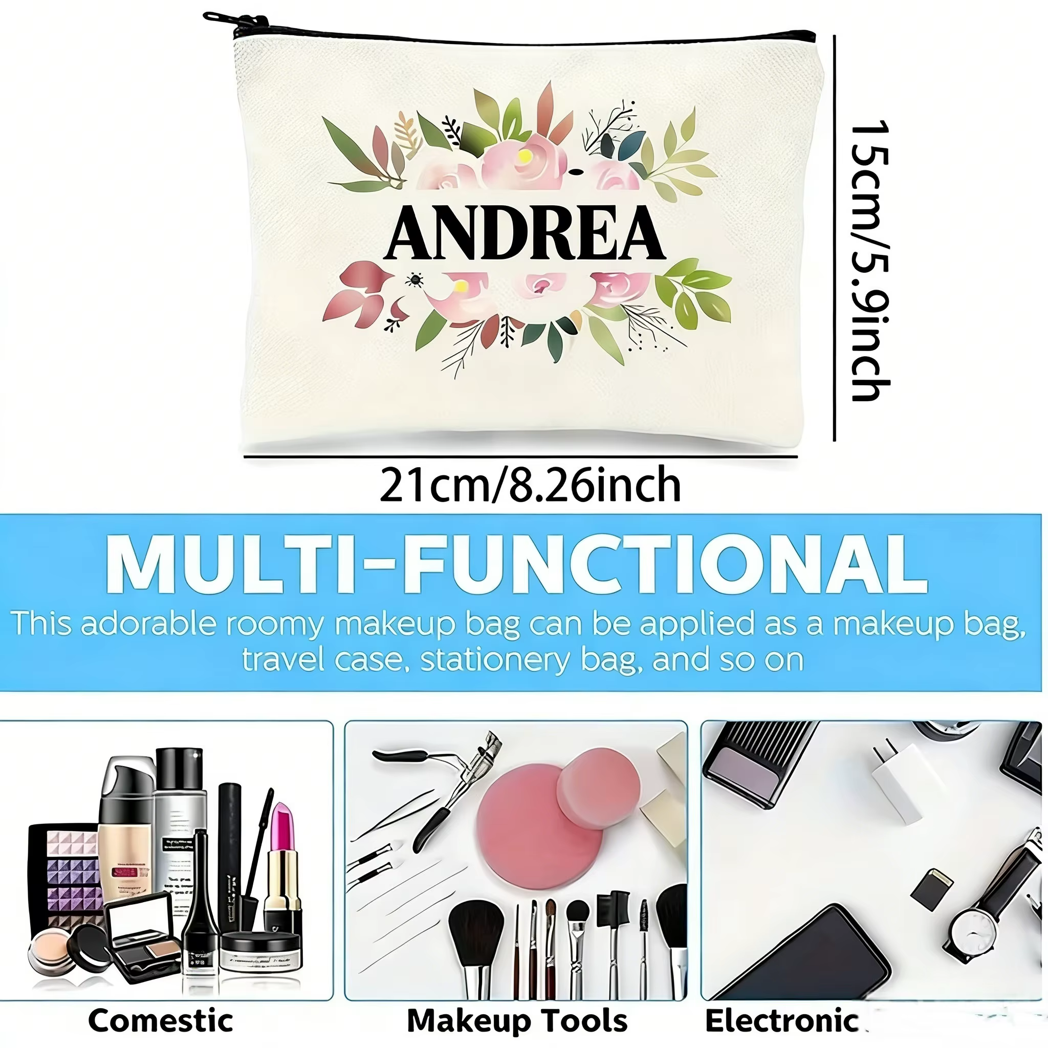 Trousse de maquillage personnalisée avec nom
