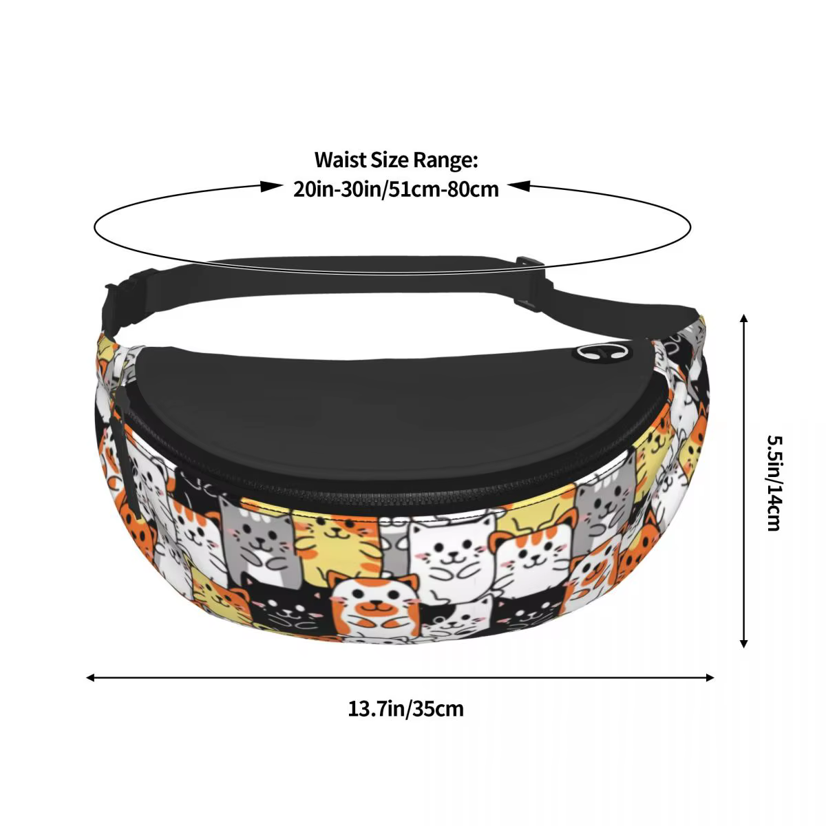 Sac banane à motif de chat de chaton mignon pour hommes et femmes