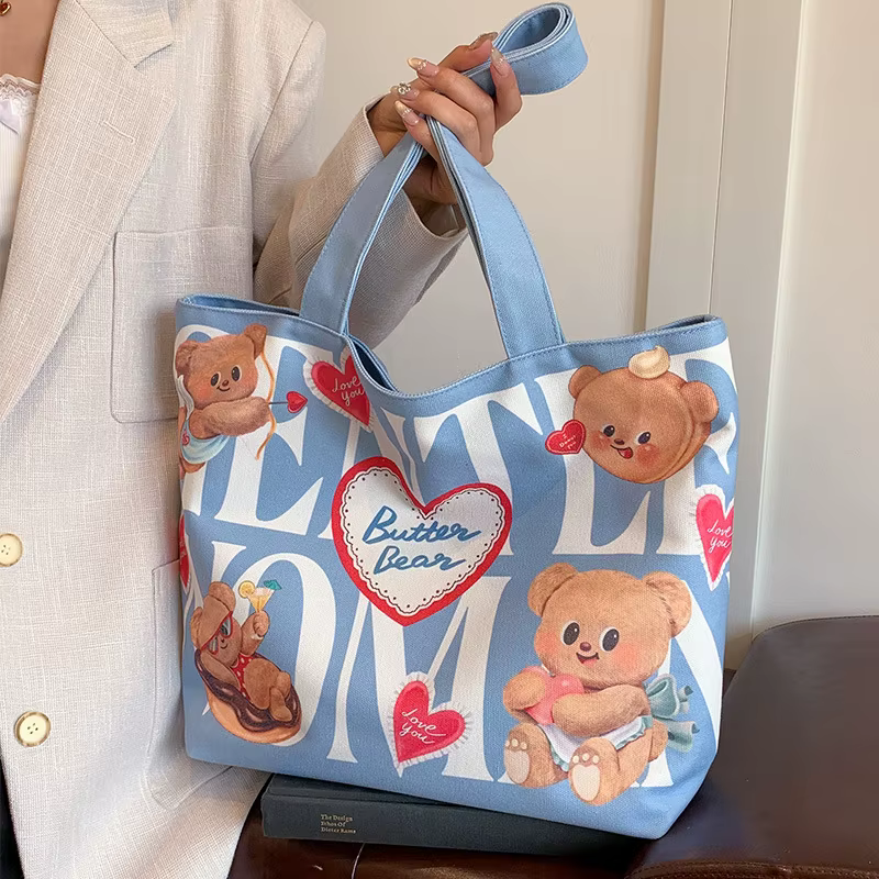 Sac fourre-tout en toile Butter Bear pour femme