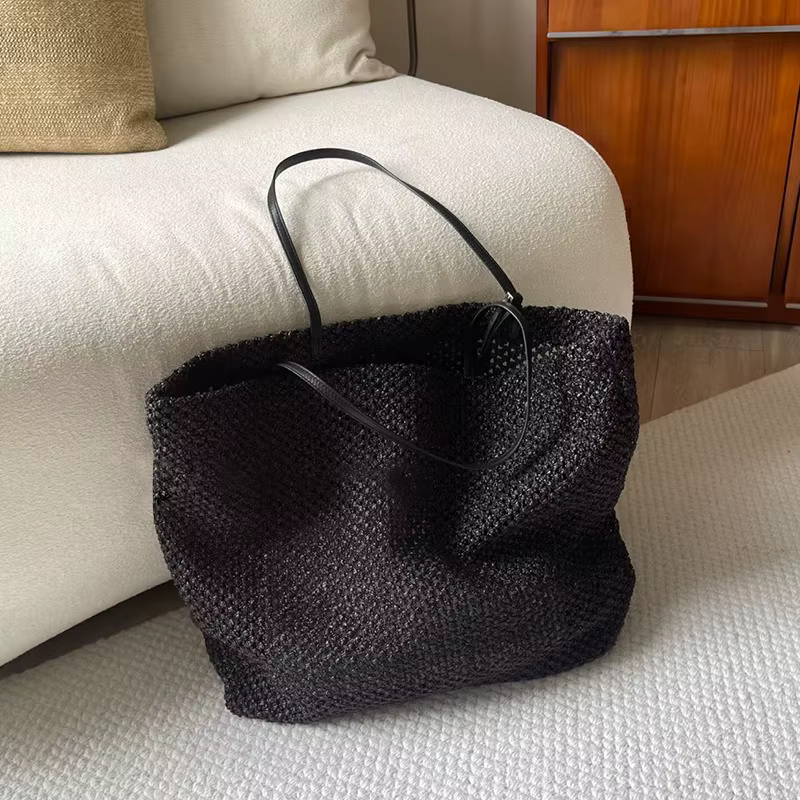 Sacs fourre-tout de plage en raphia style bohème pour femmes