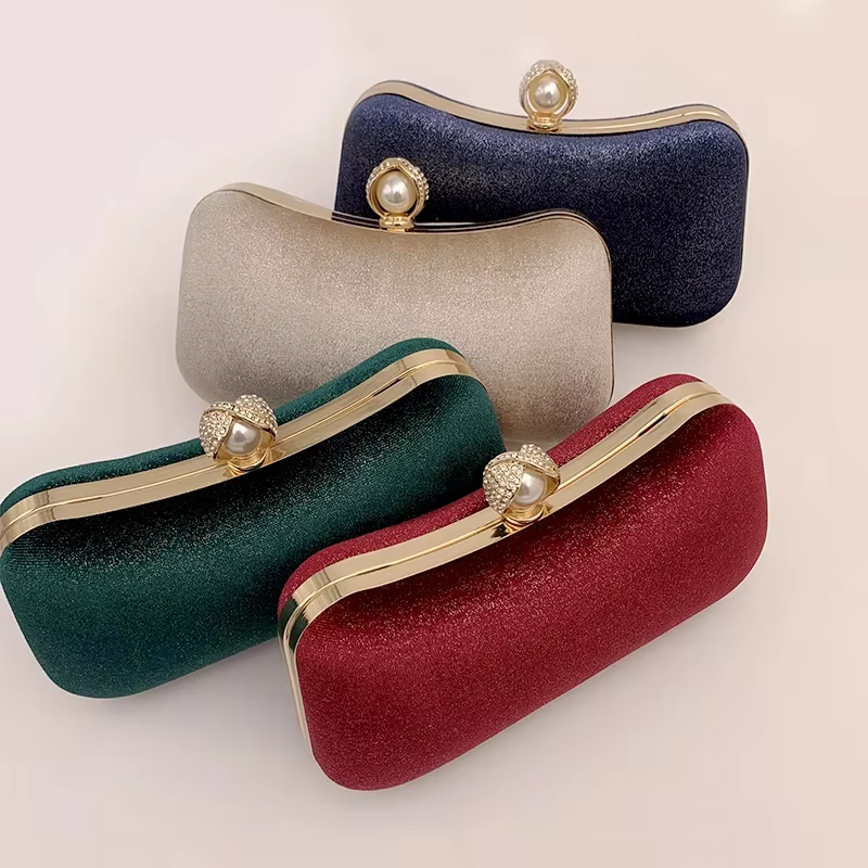 Design de luxe femmes sacs de soirée vert pochette sac à main épaule deux chaînes fête de mariage femme