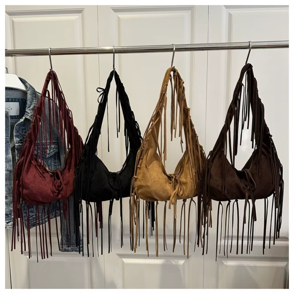 Sac à bandoulière à pompon de Style occidental