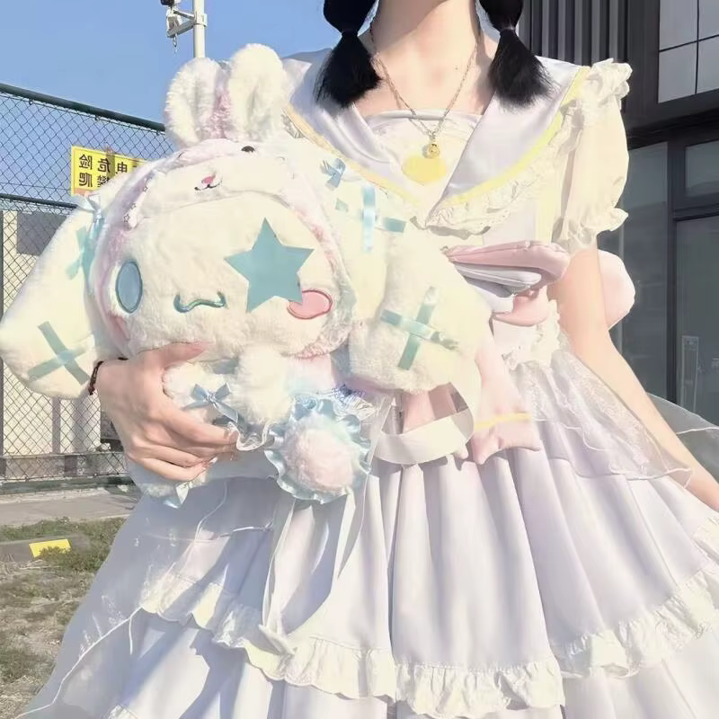 Sac à dos Cinnamoroll avec nœud en satin et dentelle