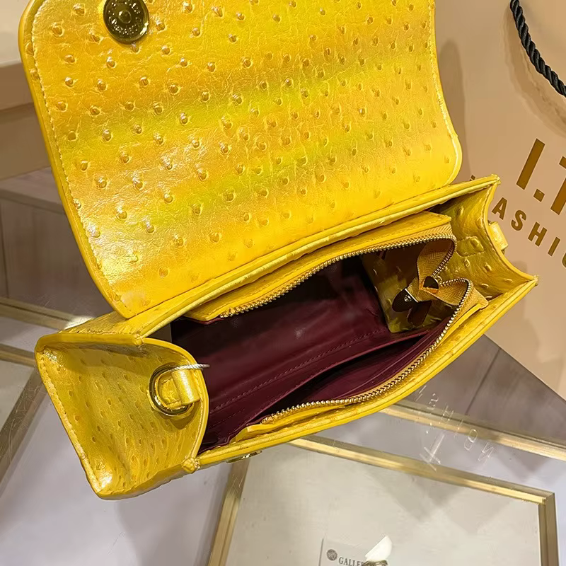 Nouveau sac à main sous les bras à motif d'autruche pour dames