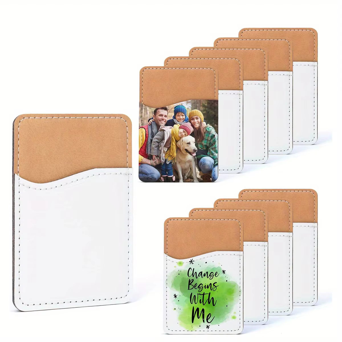 Portefeuille de cartes de téléphone en cuir PU personnalisable