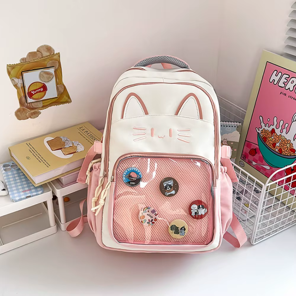 Kawaii Transparent Ita sac à dos grande capacité double bandoulière