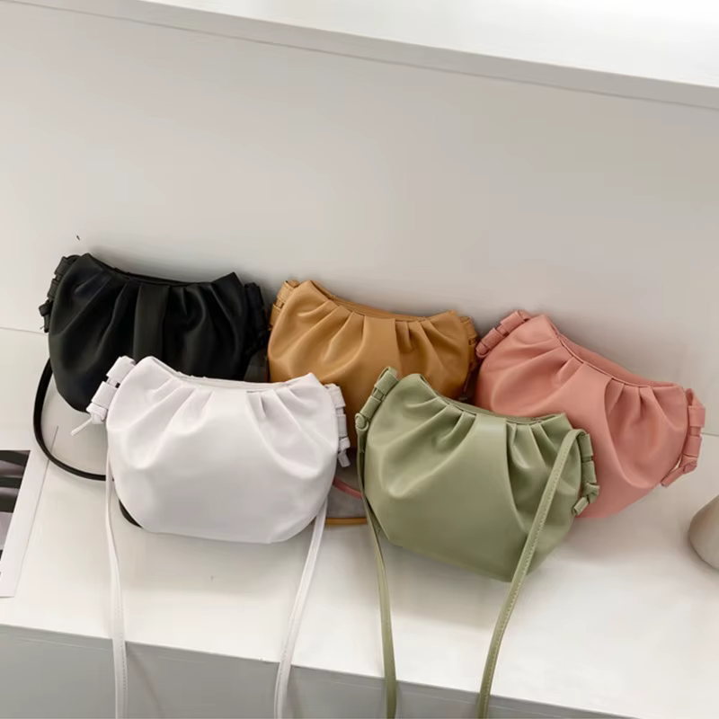 Sac à bandoulière plissé pour femme