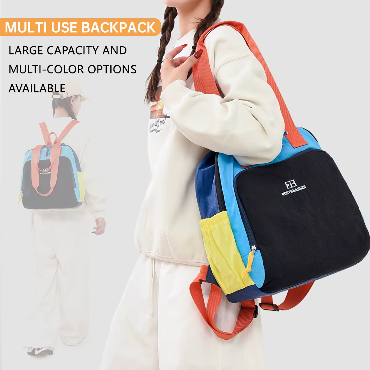 Sac bandoulière, en toile color-block