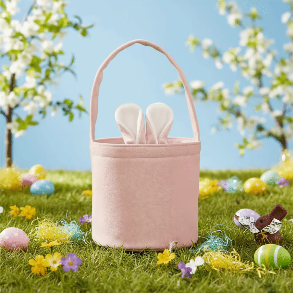 Sac fourre-tout en tissu avec oreilles de lapin mignonnes