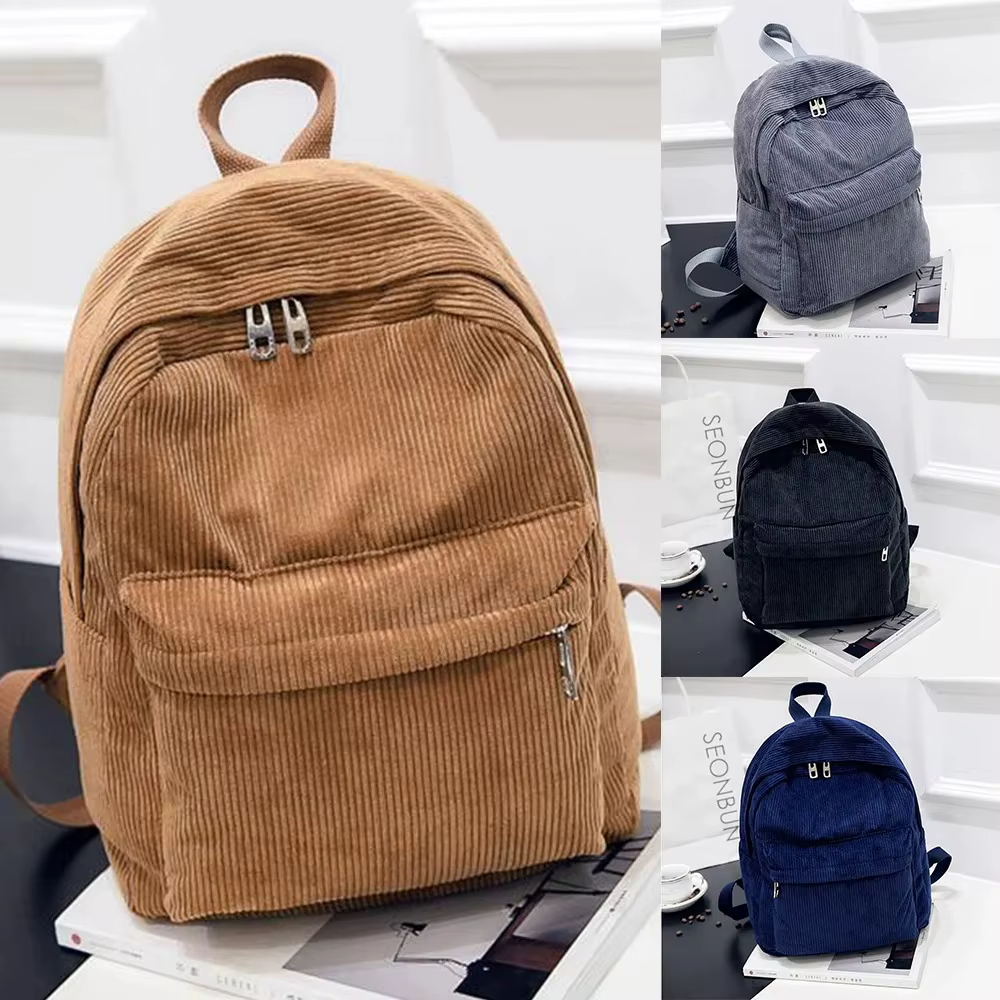 Nouveaux sacs à dos en velours côtelé pour hommes et femmes avec style universitaire