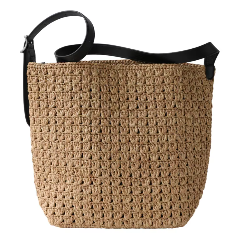 Sac à bandoulière en raphia tressé bohème pour femme