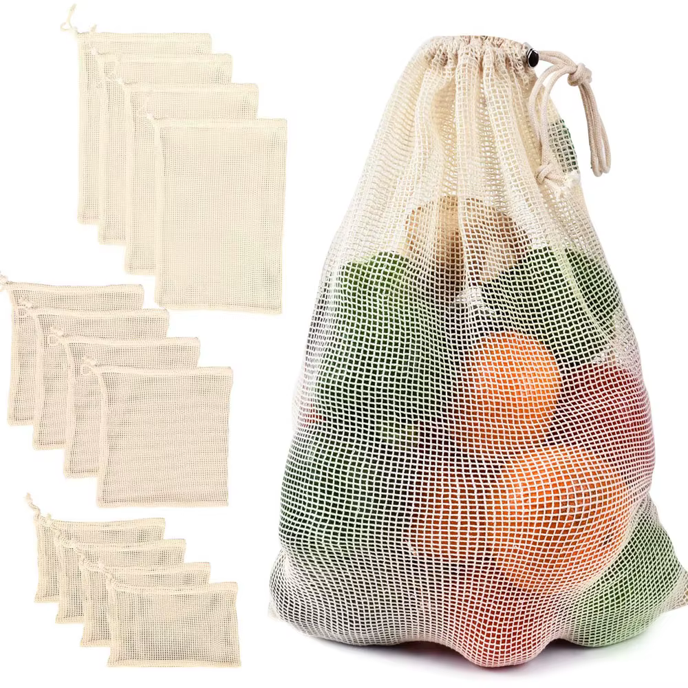 Sacs à légumes en maille de coton