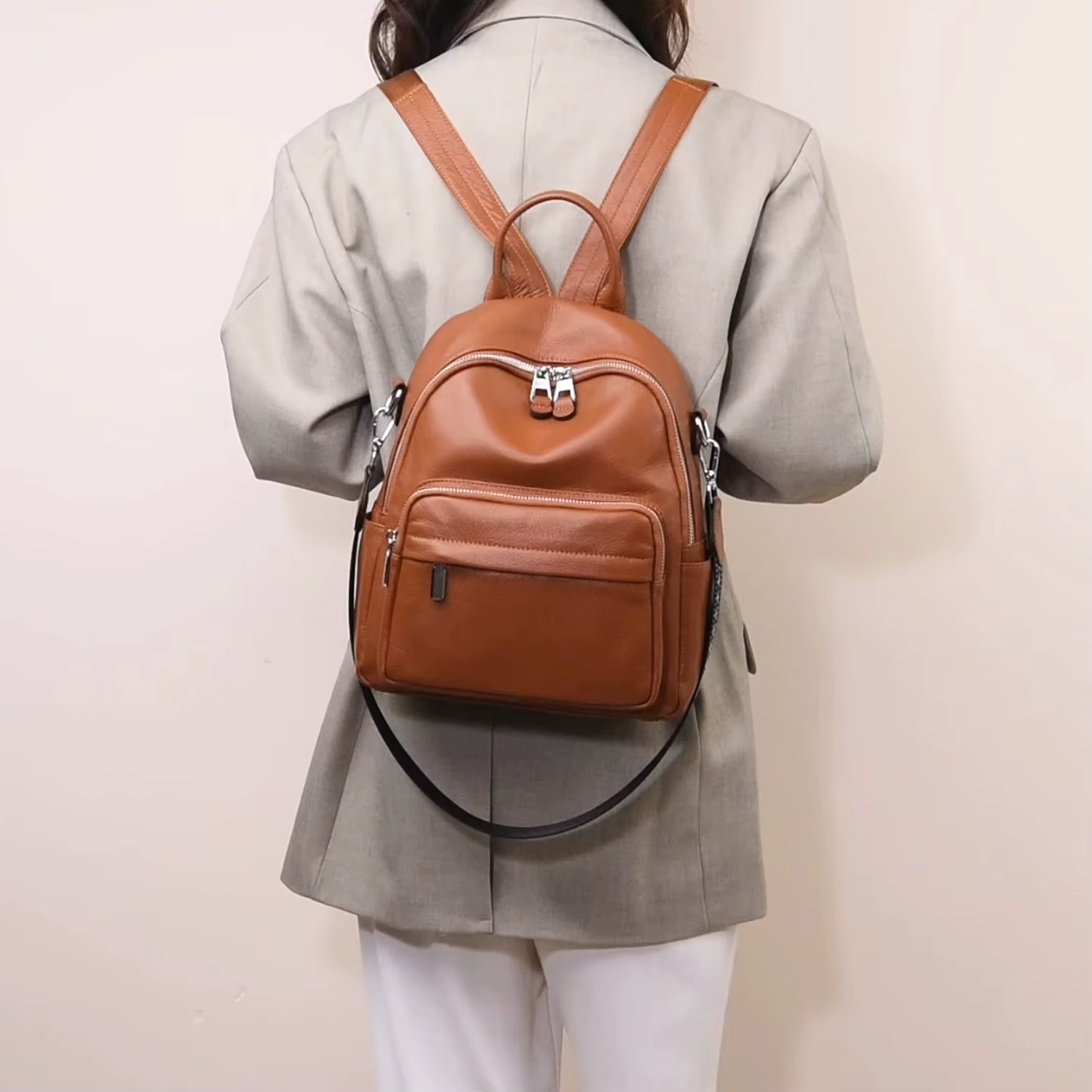 Sacs à dos de luxe en cuir véritable pour femmes