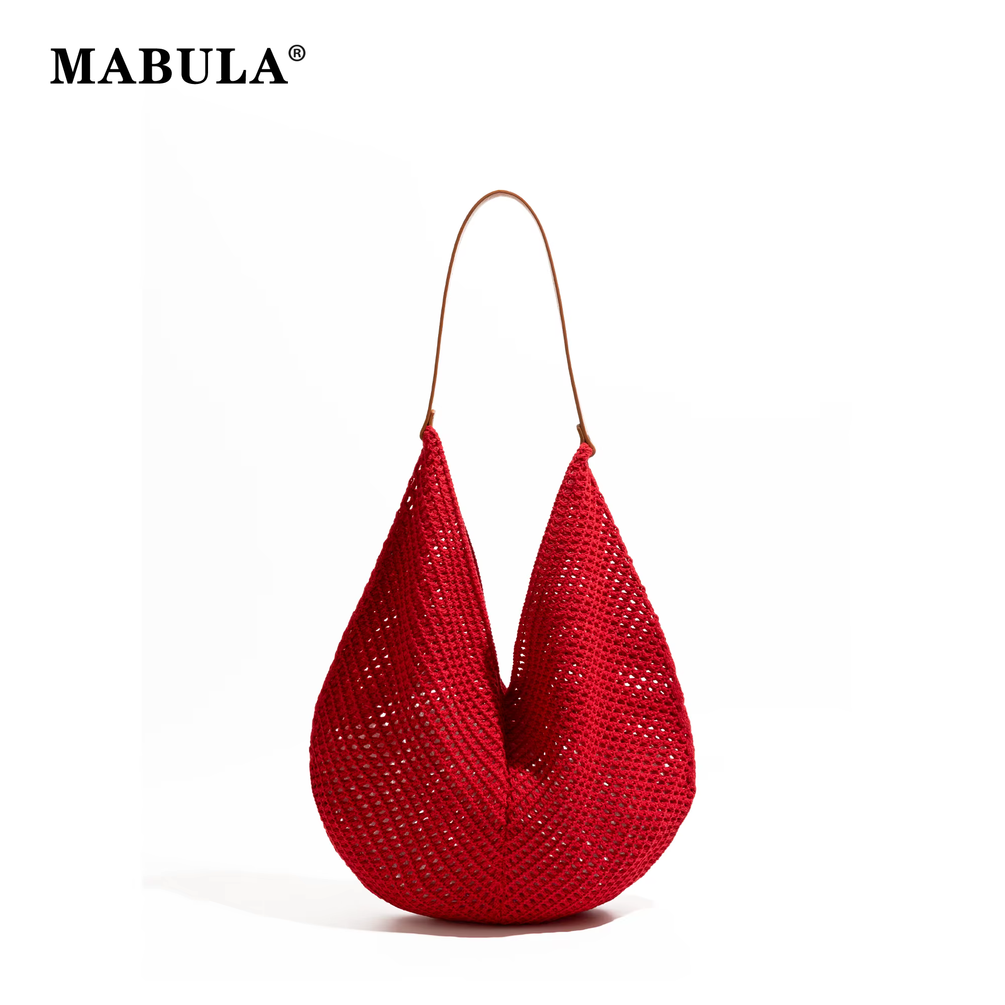 MABULA décontracté tissé plage grande capacité sac à bandoulière ample évider tissage sous les bras sacs vacances fourre-tout sac à main pour les femmes