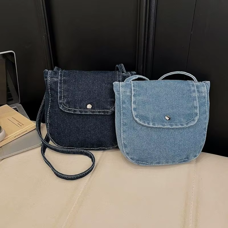 Sac à bandoulière en jean tendance pour femme – Sac à main polyvalent et décontracté pour le quotidien