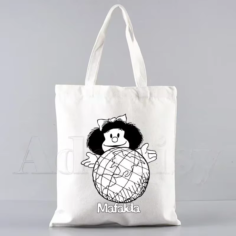 Mafalda – sac de shopping en toile pour femmes des années 90