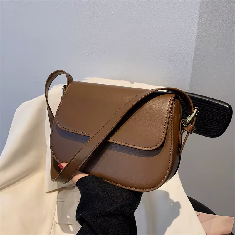 Petit sac de selle rétro à Texture avancée pour femmes