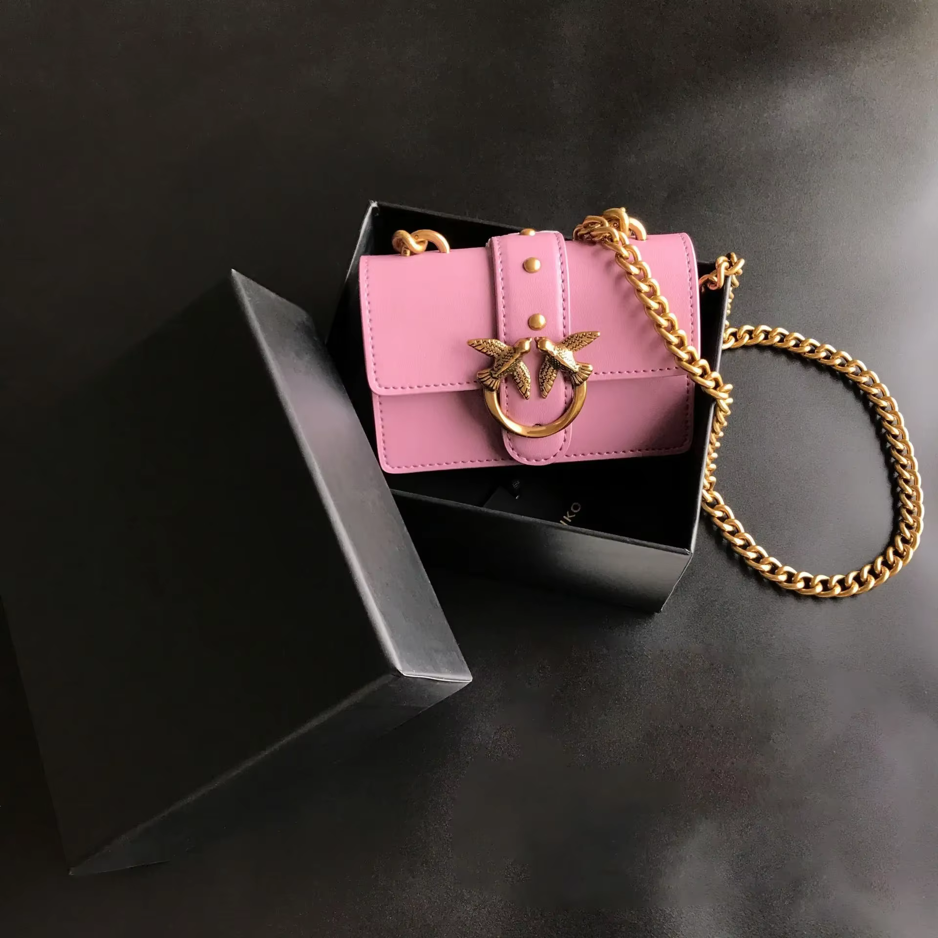 Nouveau sac à main classique ultra-mini en cuir véritable de style pinko