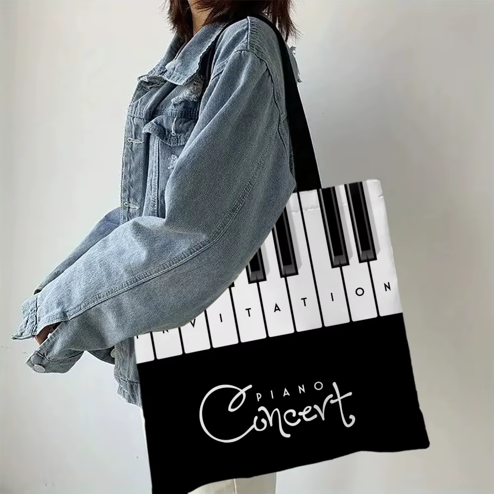 Sac fourre-tout géométrique noir et blanc pour femme