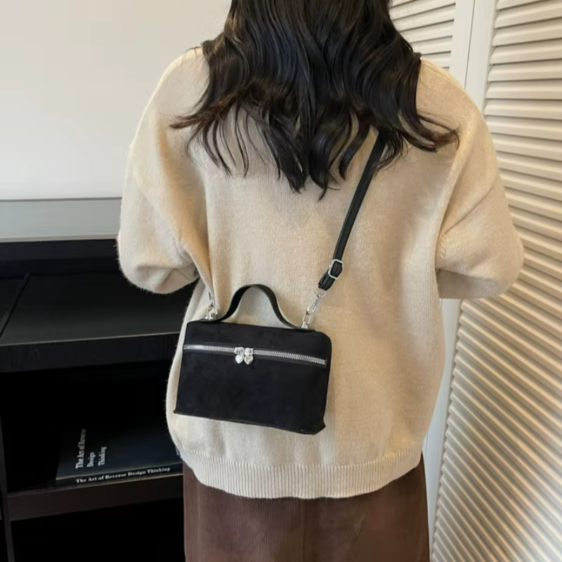 Sac à bandoulière rétro en daim pour femmes