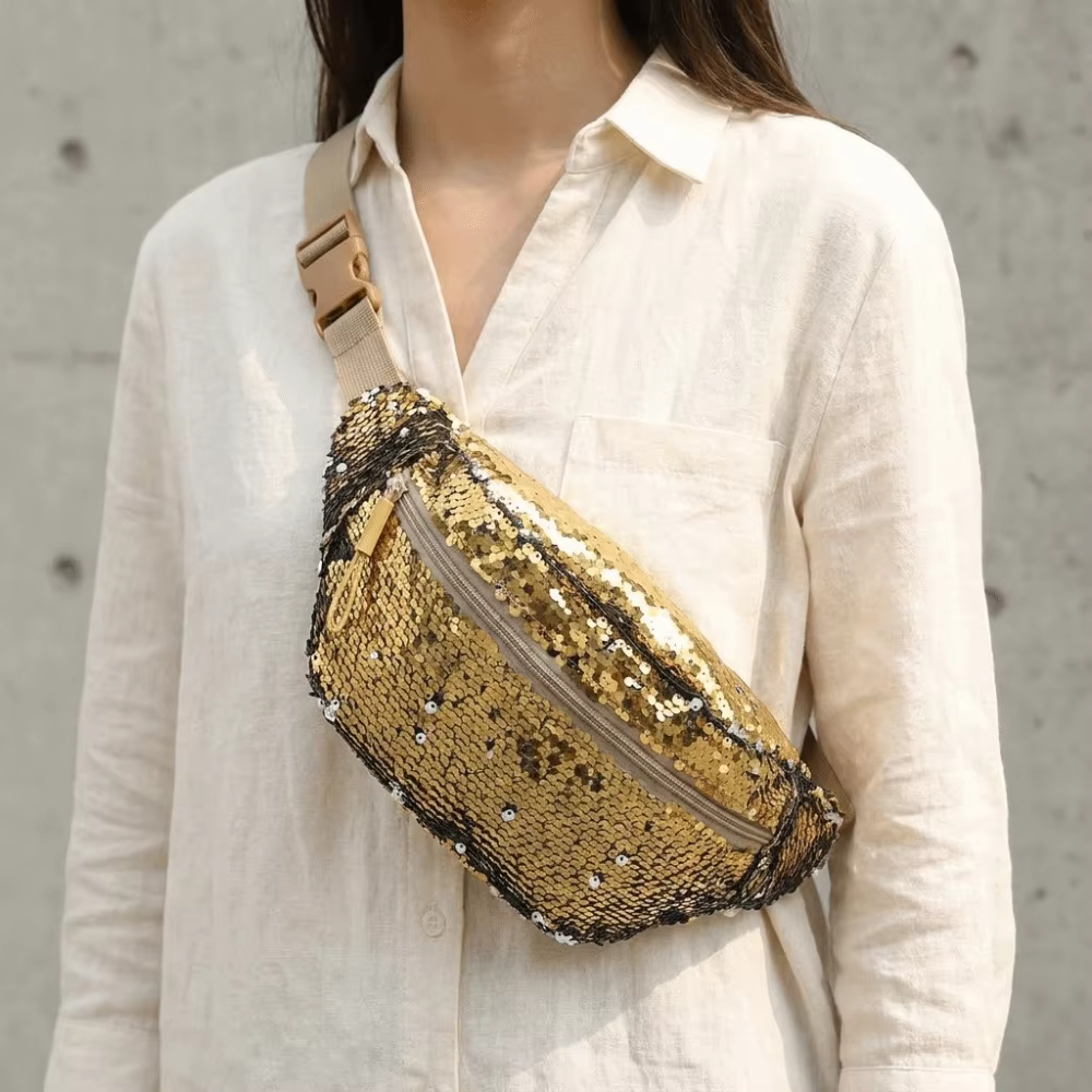 Sac banane à paillettes brillantes