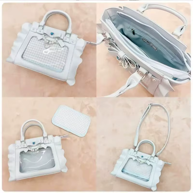Harajuku carré rose Ita sac femmes nouveau japonais perle poignée sac de messager portefeuille femme doux mignon sacs à bandoulière esthétique