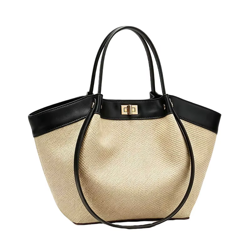 Sac fourre-tout en rotin tressé avec détails d'ailes
