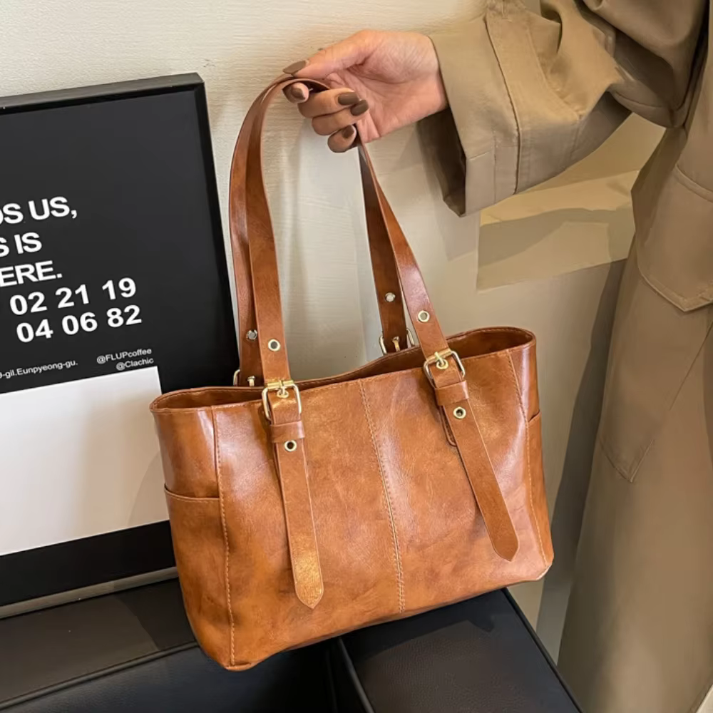 Mode rétro femmes sacs à bandoulière en cuir PU tendance haut de gamme dame sac fourre-tout grande capacité femme sac