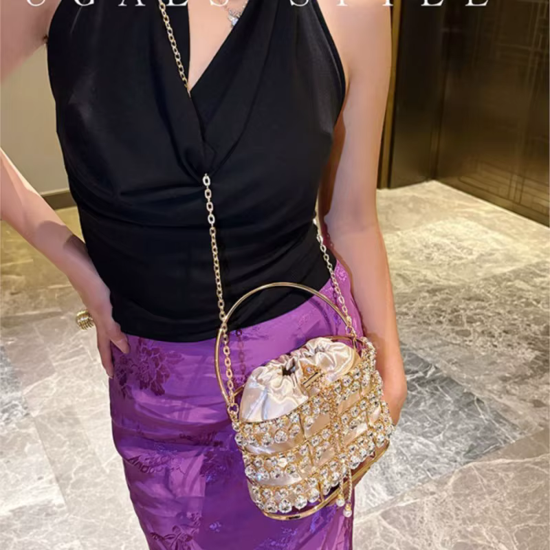 Strass pochette sac à main femmes Boutique tissé