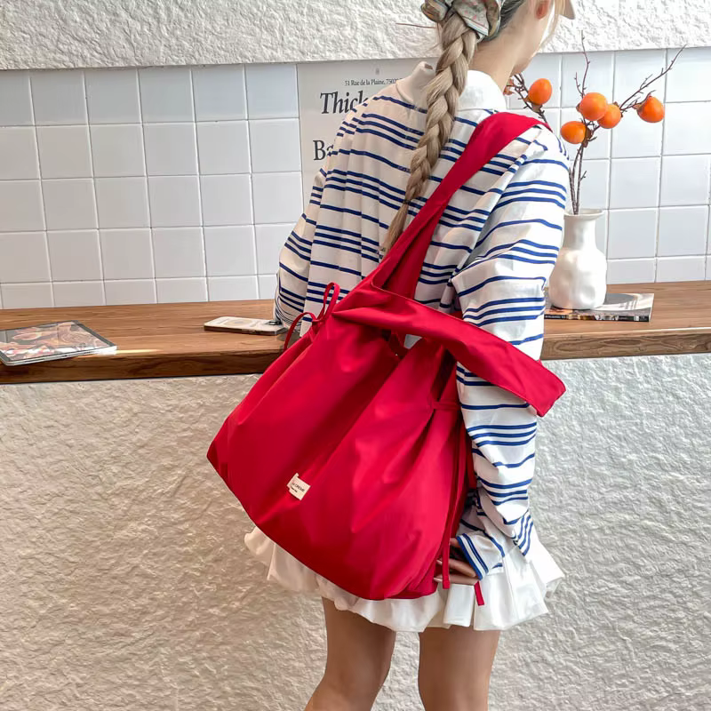 Nouveau Sac à Bandoulière Coréen 2026 Grande Capacité Décontracté Polyvalent Tendance Couleur Unie Sac à Main Style Urbain Doux
