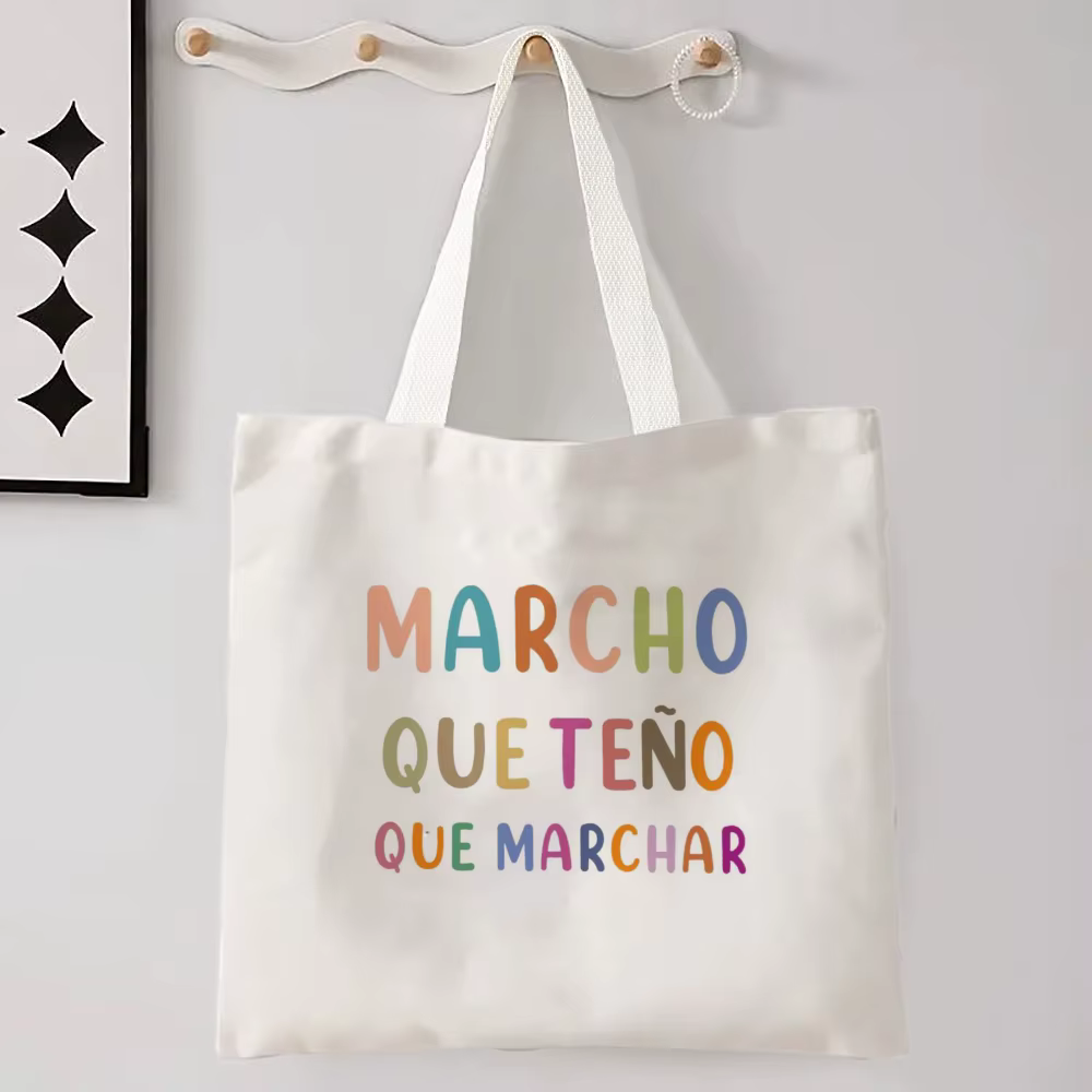 Femmes espagnoles sac à bandoulière graphique Harajuku Shopper sacs grande capacité toile fourre-tout sac à main sans